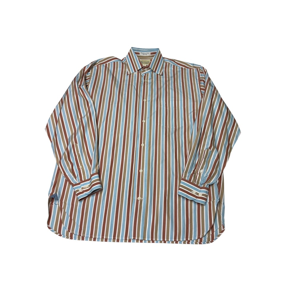 Faconnable Albert Goldberg Mens Striped Button Down Shirt Cotton M Made Italy‎